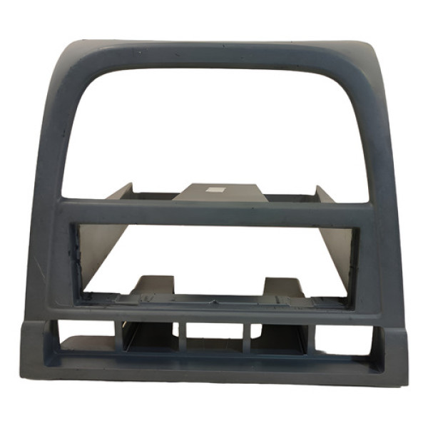 Moldura Painel 1 E 2 Din Vw Voyage G4 2009 A 2012 Prata Cinza