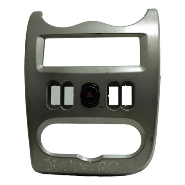 Molura Painel Central Renault Sandero 1.0 16v 2009 Cinza Liso