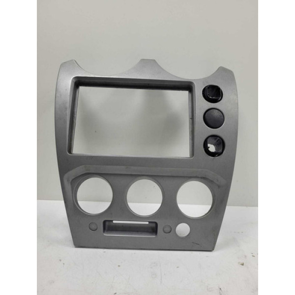 Moldura Central Ar Painel Ford Fiesta 2003/2014 Prata