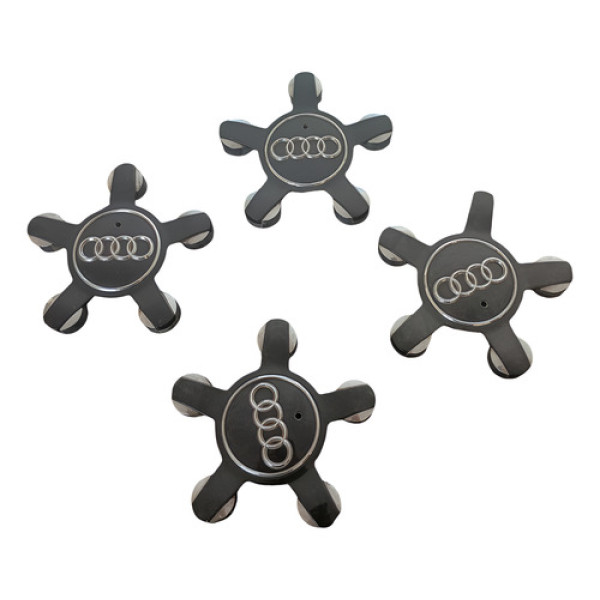 Jogo 4 Calota Central Audi A3 A4 A5 A7 Q3 Com Detalhes Preto